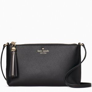 New Kate Spade Amy Ivy Street Crossbody Smooth Leather Black